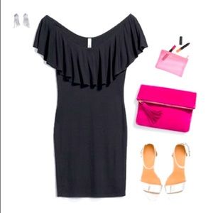 NWT Off shoulder black dress